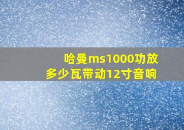 哈曼ms1000功放多少瓦带动12寸音响