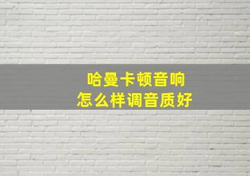 哈曼卡顿音响怎么样调音质好