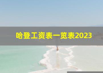 哈登工资表一览表2023