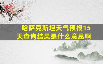 哈萨克斯坦天气预报15天查询结果是什么意思啊