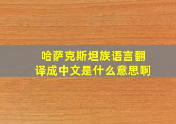 哈萨克斯坦族语言翻译成中文是什么意思啊