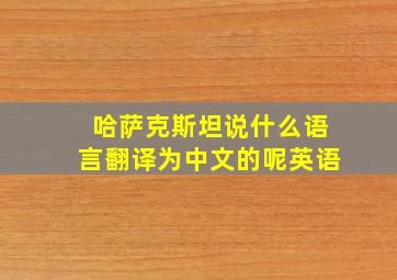 哈萨克斯坦说什么语言翻译为中文的呢英语