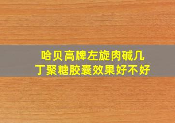 哈贝高牌左旋肉碱几丁聚糖胶囊效果好不好