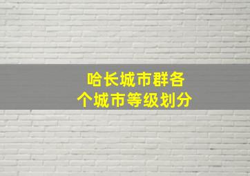 哈长城市群各个城市等级划分