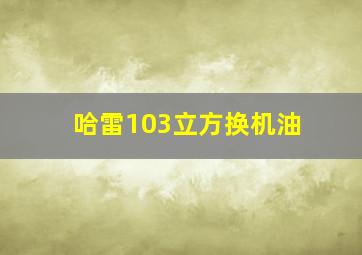 哈雷103立方换机油