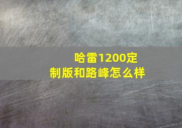 哈雷1200定制版和路峰怎么样