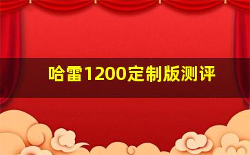 哈雷1200定制版测评