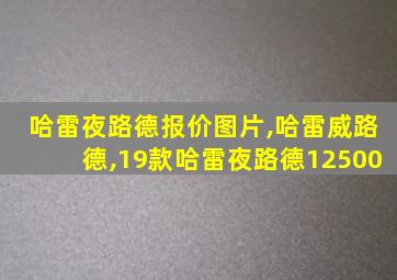 哈雷夜路德报价图片,哈雷威路德,19款哈雷夜路德12500