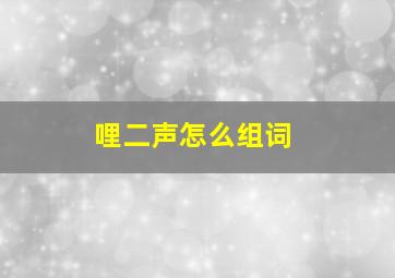 哩二声怎么组词