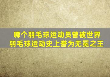 哪个羽毛球运动员曾被世界羽毛球运动史上誉为无冕之王