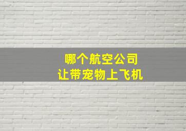 哪个航空公司让带宠物上飞机