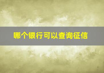 哪个银行可以查询征信