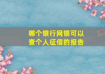 哪个银行网银可以查个人征信的报告