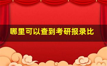 哪里可以查到考研报录比