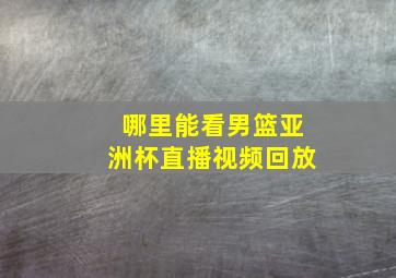 哪里能看男篮亚洲杯直播视频回放