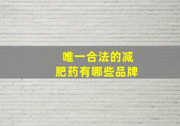 唯一合法的减肥药有哪些品牌