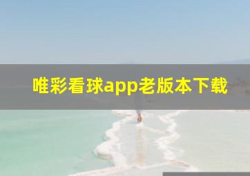 唯彩看球app老版本下载