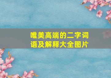 唯美高端的二字词语及解释大全图片