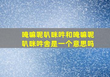 唵嘛呢叭咪吽和唵嘛呢叭咪吽舍是一个意思吗