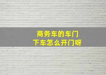 商务车的车门下车怎么开门呀