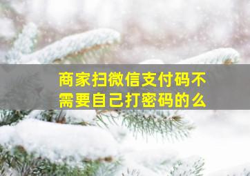 商家扫微信支付码不需要自己打密码的么