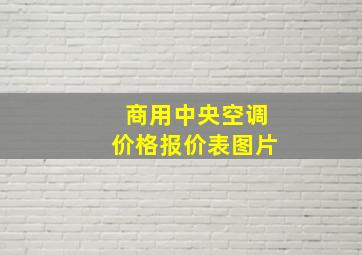 商用中央空调价格报价表图片