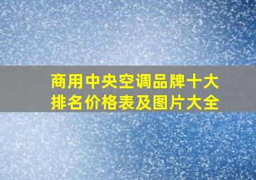 商用中央空调品牌十大排名价格表及图片大全