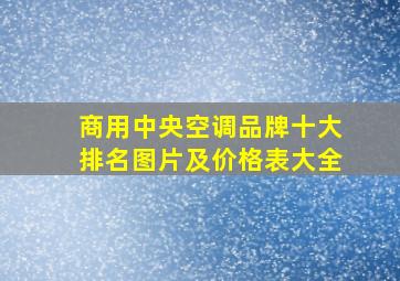 商用中央空调品牌十大排名图片及价格表大全