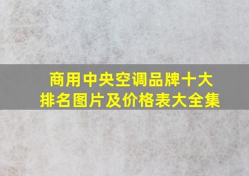 商用中央空调品牌十大排名图片及价格表大全集