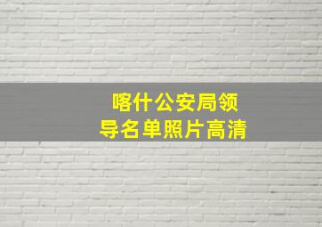 喀什公安局领导名单照片高清