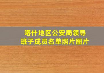 喀什地区公安局领导班子成员名单照片图片