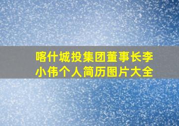 喀什城投集团董事长李小伟个人简历图片大全