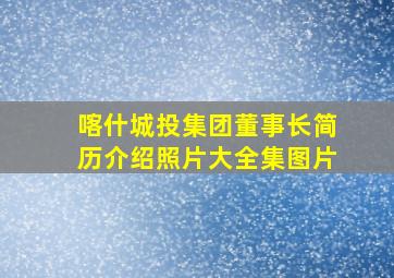 喀什城投集团董事长简历介绍照片大全集图片