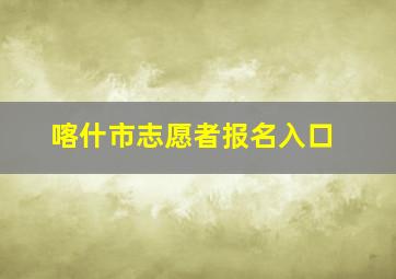 喀什市志愿者报名入口