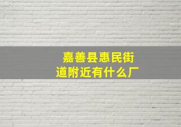 嘉善县惠民街道附近有什么厂