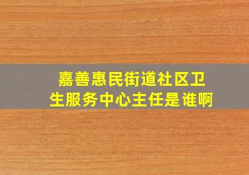 嘉善惠民街道社区卫生服务中心主任是谁啊