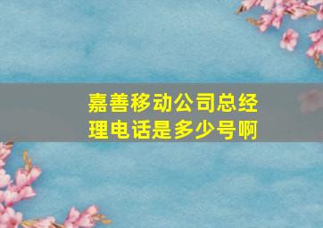 嘉善移动公司总经理电话是多少号啊