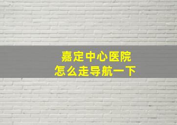 嘉定中心医院怎么走导航一下