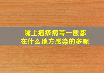 嘴上疱疹病毒一般都在什么地方感染的多呢