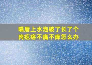 嘴唇上水泡破了长了个肉疙瘩不痛不痒怎么办