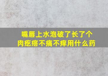 嘴唇上水泡破了长了个肉疙瘩不痛不痒用什么药