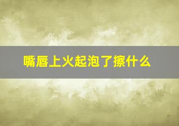 嘴唇上火起泡了擦什么