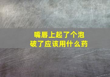 嘴唇上起了个泡破了应该用什么药