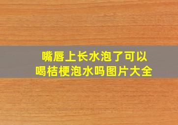 嘴唇上长水泡了可以喝桔梗泡水吗图片大全