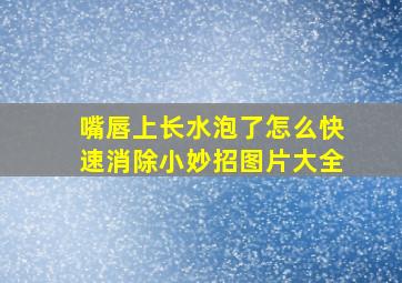 嘴唇上长水泡了怎么快速消除小妙招图片大全