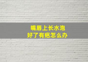 嘴唇上长水泡好了有疤怎么办