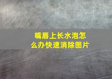 嘴唇上长水泡怎么办快速消除图片