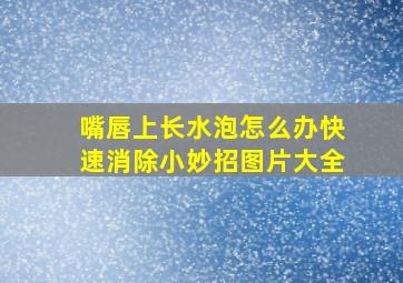 嘴唇上长水泡怎么办快速消除小妙招图片大全