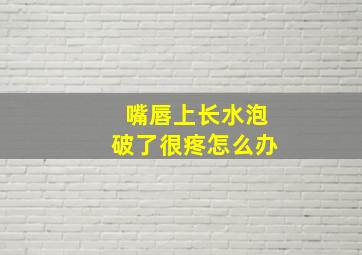 嘴唇上长水泡破了很疼怎么办