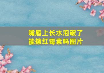 嘴唇上长水泡破了能擦红霉素吗图片